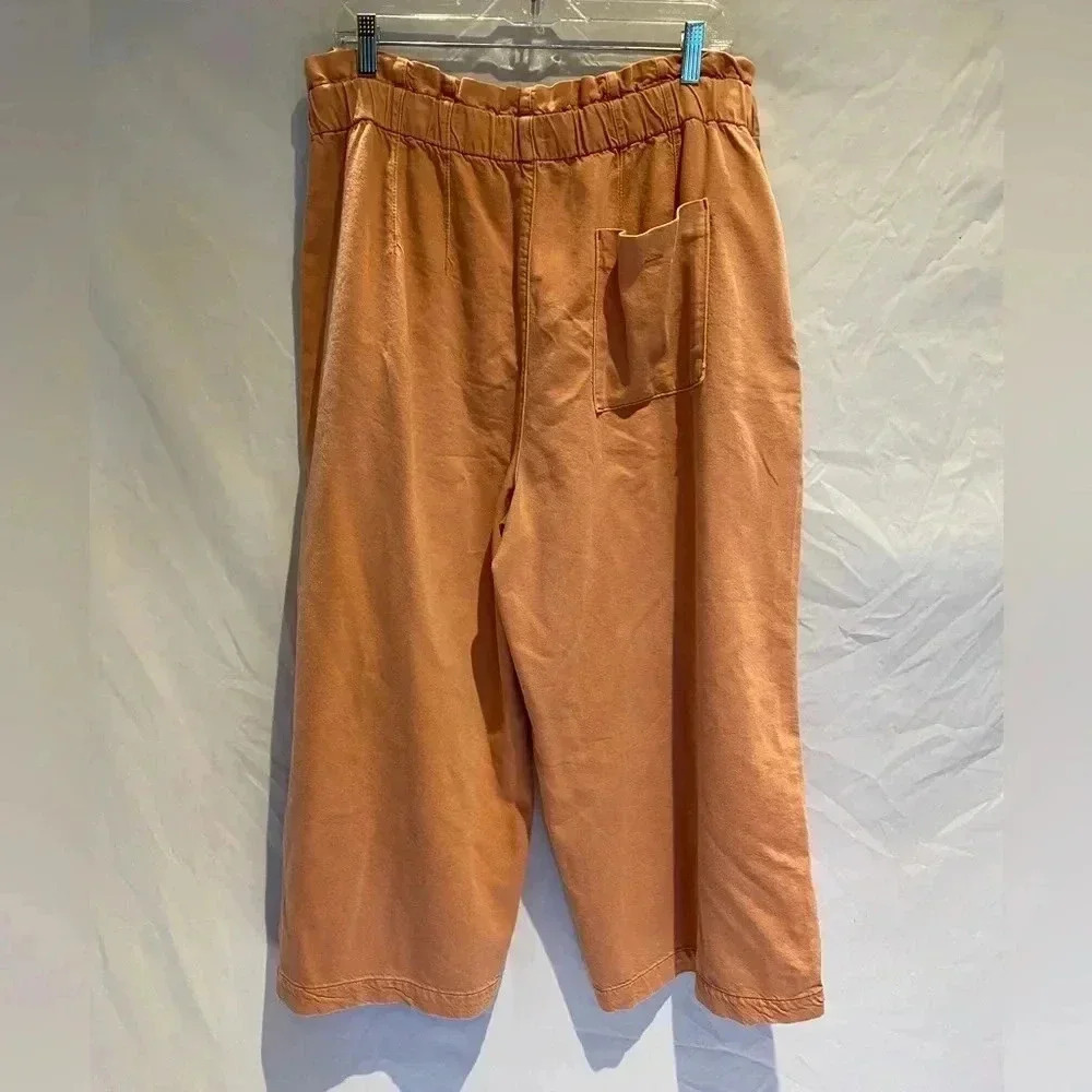 Anthropologie Pilcro High-Rise Cropped Paperbag Jeans in Peach, NWT, size XL - Picture 3 of 9